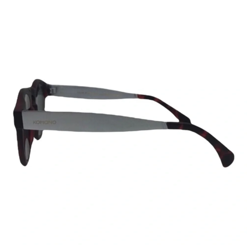 KOMONO Sunglasses Clement Metal Tortoise Silver Red/Black Round NEW